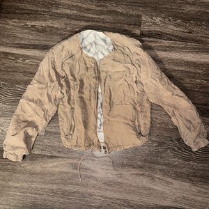 Reversible blank NYC bomber jacket